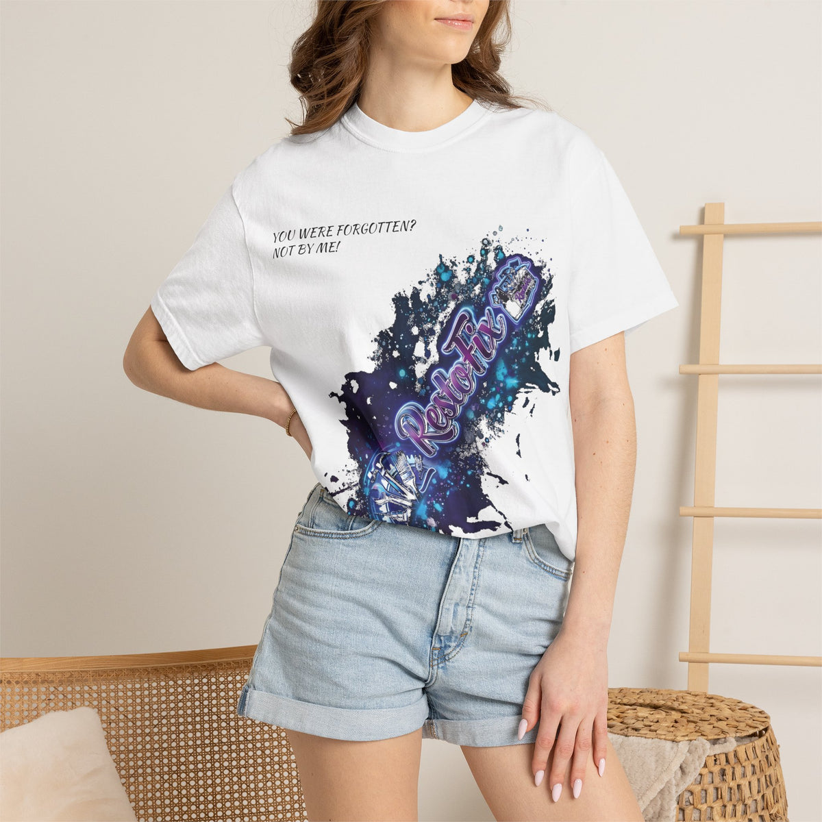 Galaxy Paint Splash T-Shirt — "You Were Forgotten, Not By Me"